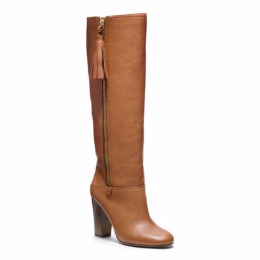 Coach Therese Leather Knee High Boots Brown Size 8 Heels Great Condition